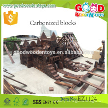 2015 El más nuevo diseño 1650pcs / 200pcs Carbonized bloquea el bloque educativo de madera para los cabritos